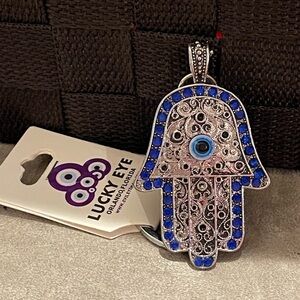 Lucky Brand Blue and Silver Eye Pendant